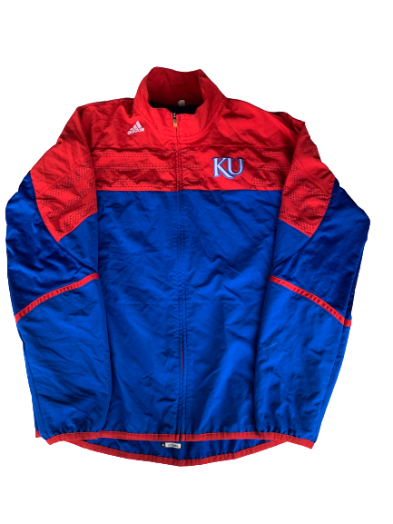 Tyshawn Taylor Kansas Adidas Zip-Up Jacket With Number (Size XL)