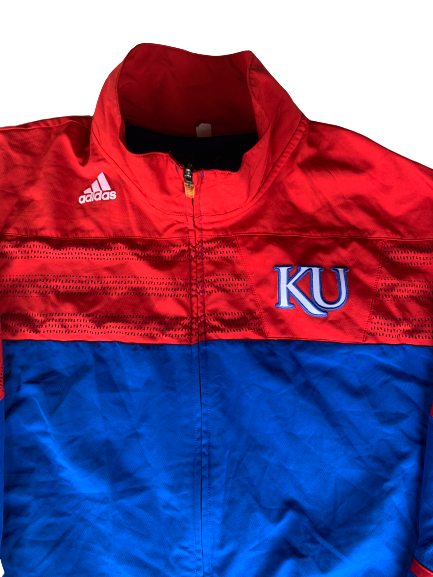 Tyshawn Taylor Kansas Adidas Zip-Up Jacket With Number (Size XL)