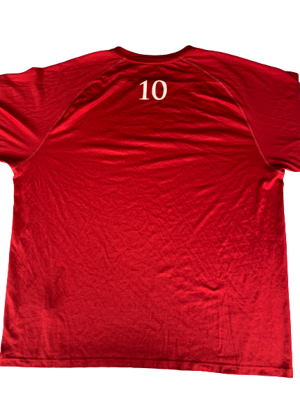Tyshawn Taylor Kansas Adidas Long Sleeve Shirt With Number (Size XL)