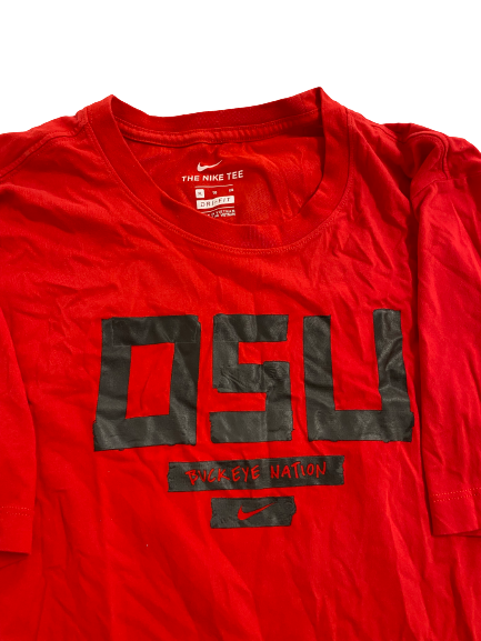 Justin Fields Ohio State Football Team-Issued T-Shirt (Size XL)