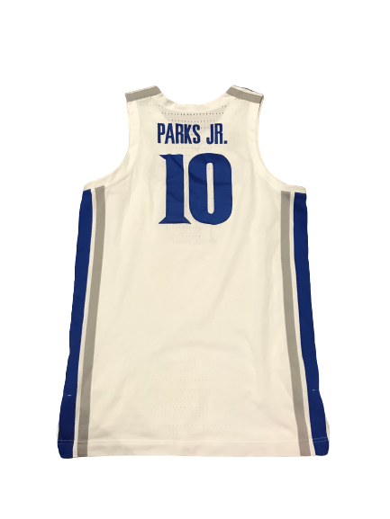 Mike Parks Jr. Game Worn White Jersey