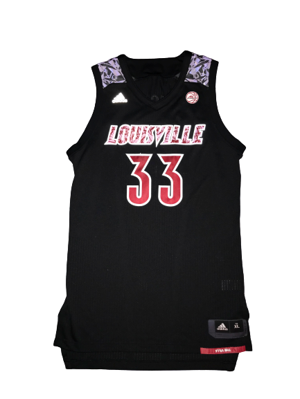 Jordan Nwora Game Worn Special Edition Black Ice Jersey vs. Kentucky 12/29/17 (Size L)