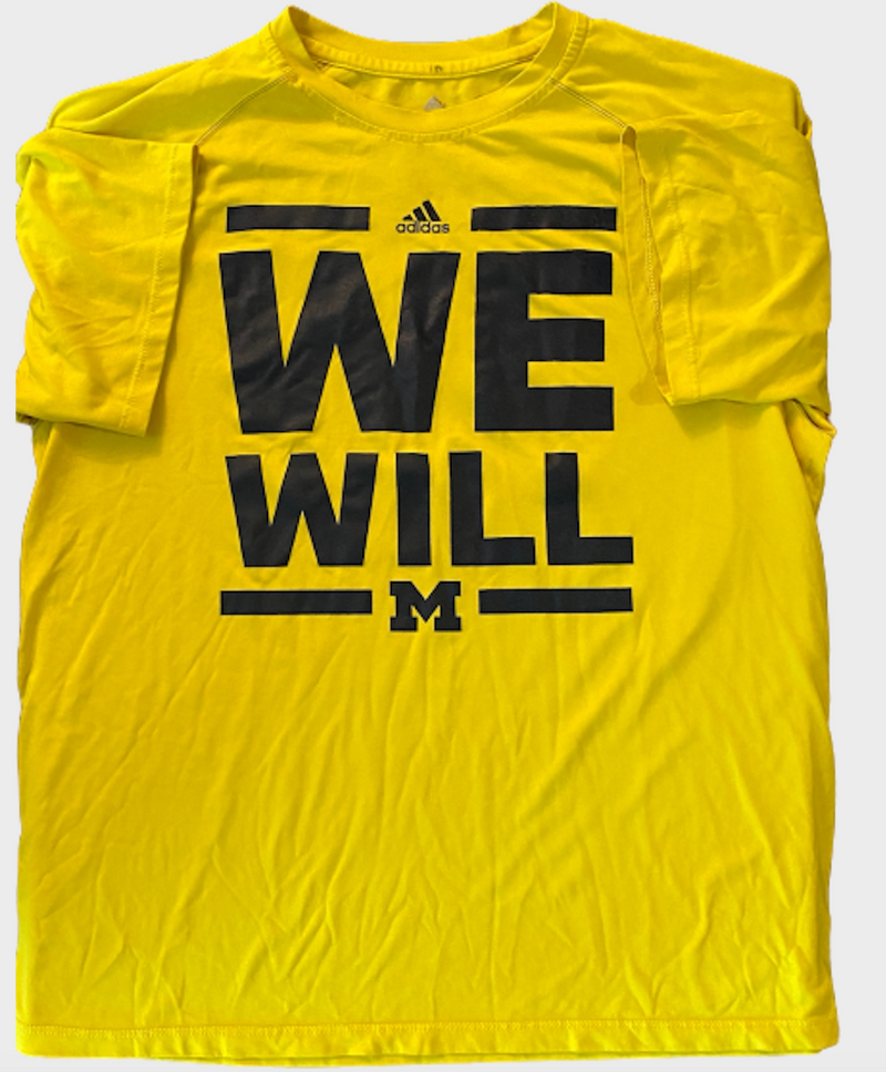 Derrick Walton Jr. Michigan Worn Team Issued "We Will" Shooting Shirt (Size L)