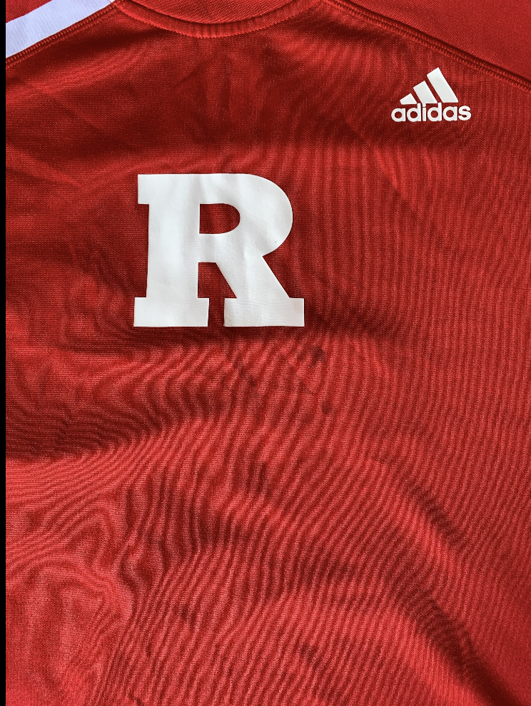 Lot of (2) Deshawn Freeman Rutgers Shirts - Team Exclusive Shooting Shirt & Christmas Shirt Size XL