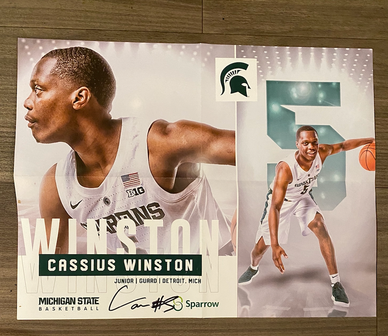 Cassius Winston Michigan State Basketball Signed Poster