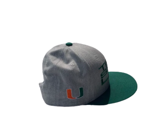 Lot of (2) Chris McMahon Miami Hurricanes Snapback Hats