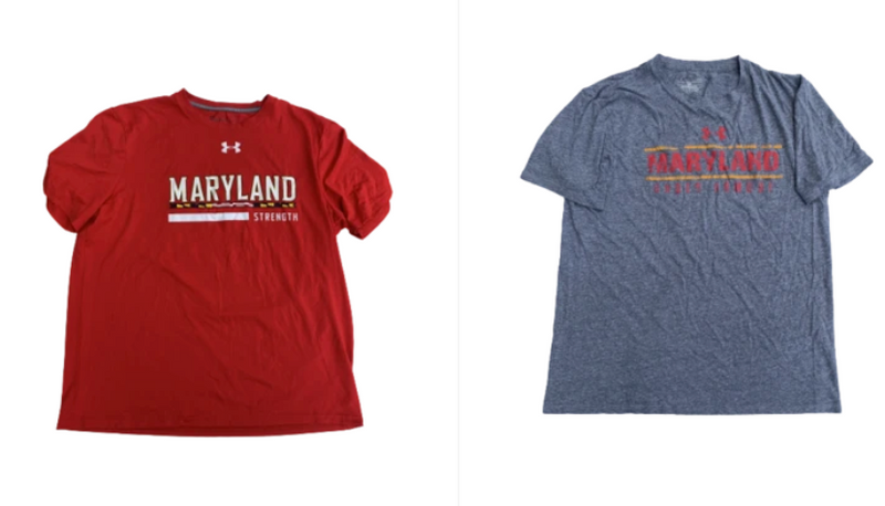 Lot of (2) Maryland Under Armour Workout Shirts (Size L)