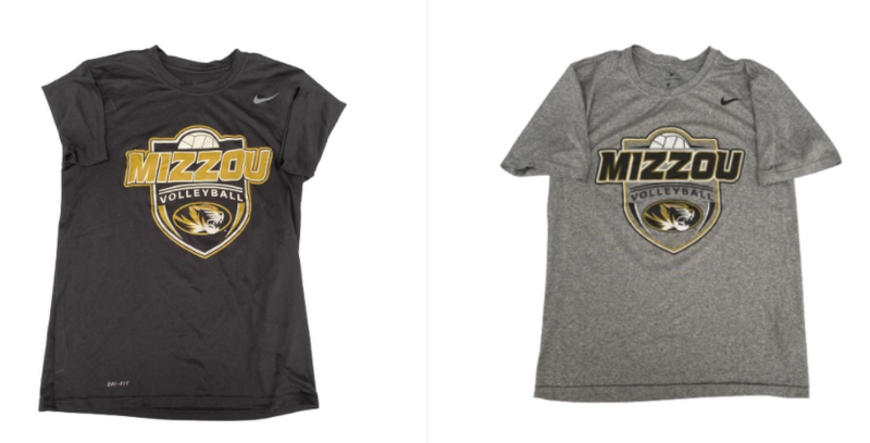 Lot of (2) Annika Gereau Missouri Volleyball Nike T-Shirts (Size Men&