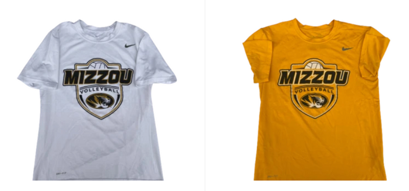 Lot of (2) Annika Gereau Missouri Volleyball Nike T-Shirts With Number on Back (Size Men&