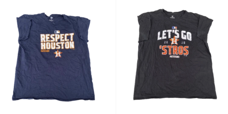 Nick Tanielu (2) Houston Astros 2020 Postseason T-Shirts (Size XL)