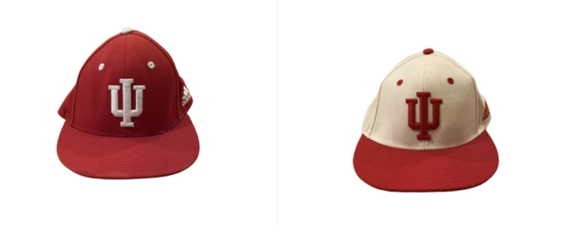 Cameron Beauchamp Indiana Baseball Set of (2) Game Worn Hats (Size 7 1/4)