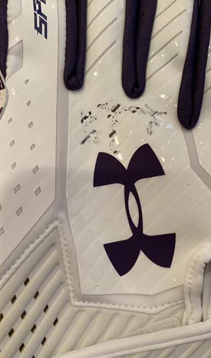 JR Pace Northwestern Football SIGNED Player Exclusive Football Gloves (Size L)