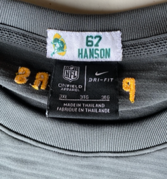 Jake Hanson Green Bay Packers Official Team "On-Field" Long Sleeve Crewneck (Size XXXL)