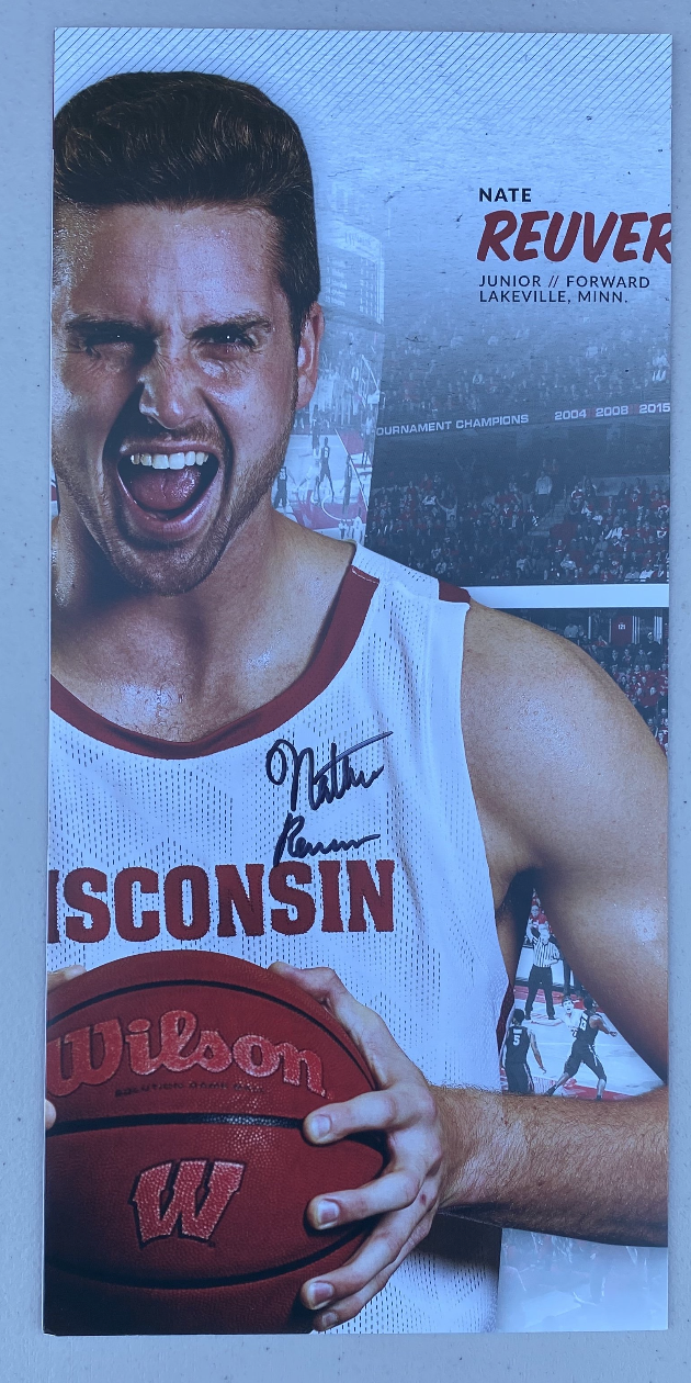 Nate Reuvers Wisconsin Basketball Signed Game Program