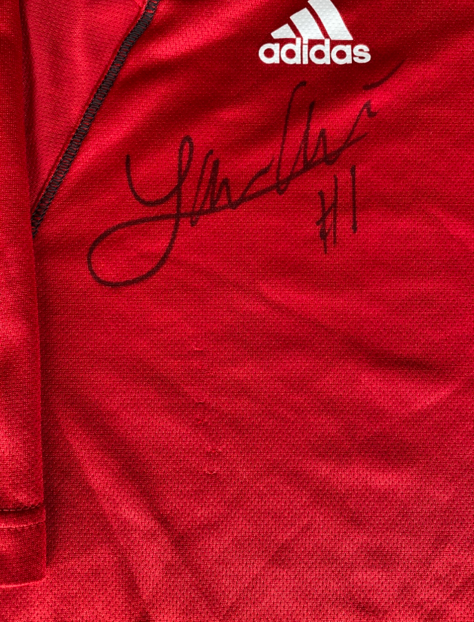 Lauren Carlini Wisconsin Volleyball SIGNED Workout Shirt (Size S)