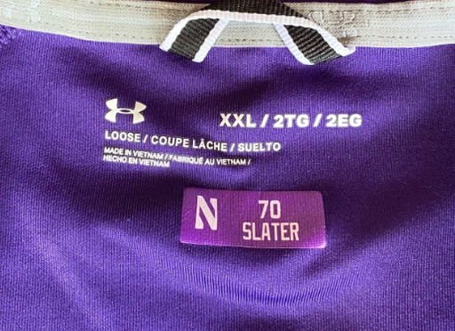 Rashawn Slater Northwestern Football Team Exclusive Short-Sleeve Performance Jacket with Player Tag (Size 2XL)