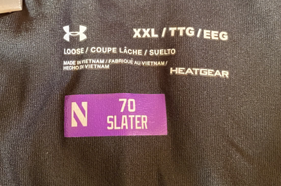 Rashawn Slater Northwestern Football Team Issued Polo with Player Tag (Size XXL)