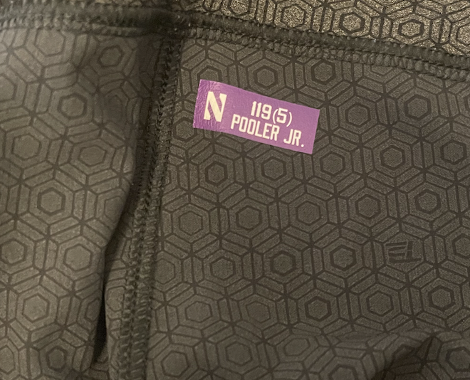 Jeffery Pooler Jr. Northwestern Football Team Issued Sweatpants with Player Tag (Size XL)