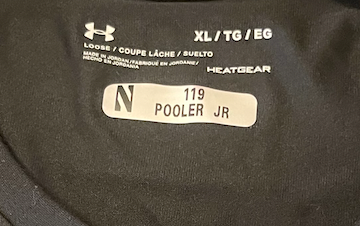 Jeffery Pooler Jr. Northwestern Football Team Issued Long Sleeve Shirt with Player Tag (Size XL)
