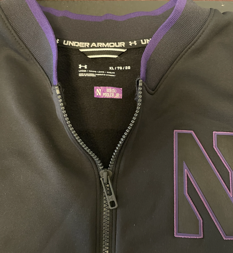 Jeffery Pooler Jr. Northwestern Football Team Issued Jacket with Embroidered "N" & Player Tag (Size XL)