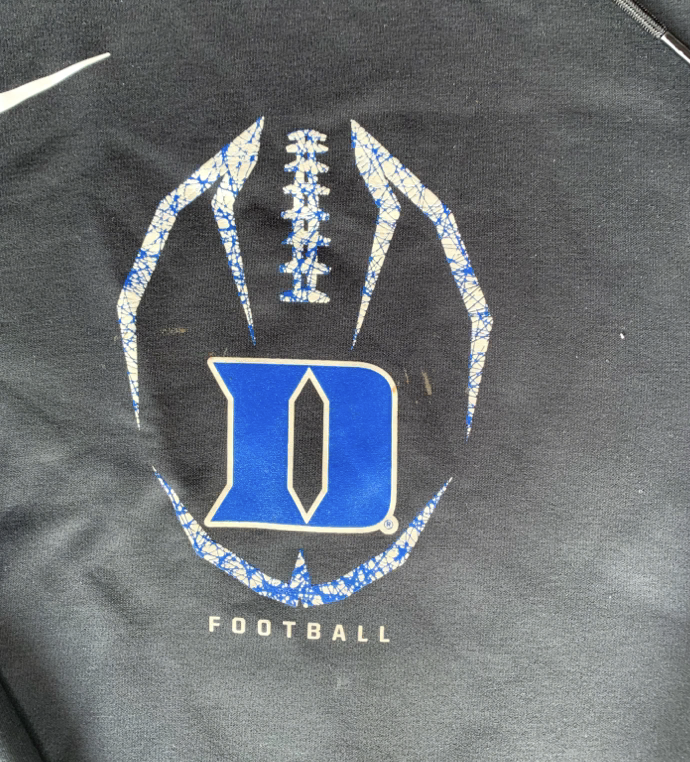 Lummie Young Duke Football Team Issued Sweatshirt with Player Tag (Size L)