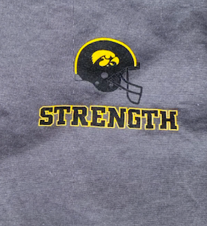 Deuce Hogan Iowa Football Player Exclusive "Strength" T-Shirt (Size XL)