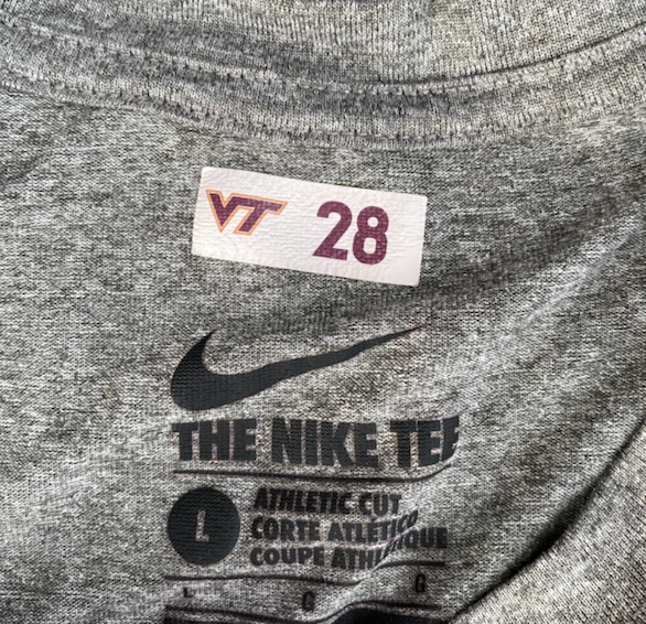Jermaine Waller Virginia Tech Football Player Exclusive Strength Shirt with Player Tag (Size L)
