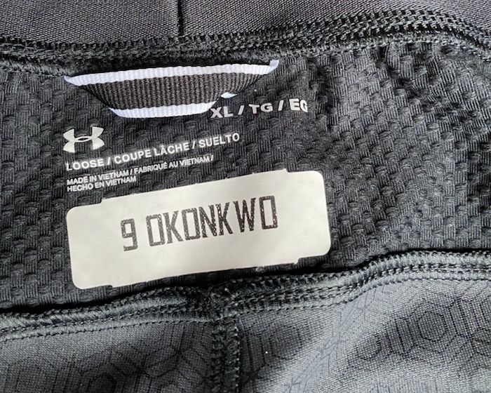 Chigoziem Okonkwo Maryland Football Player Exclusive Sweatpants with Number (Size XL)