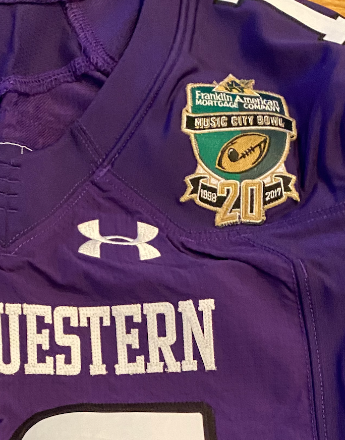 Kyric McGowan Northwestern Football Team Issued 2017 Music City Bowl Jersey (Size 40)
