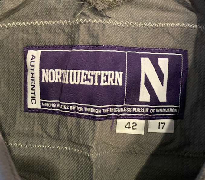 Kyric McGowan Northwestern Football Team Issued 2017 Game Jersey (Size 42)
