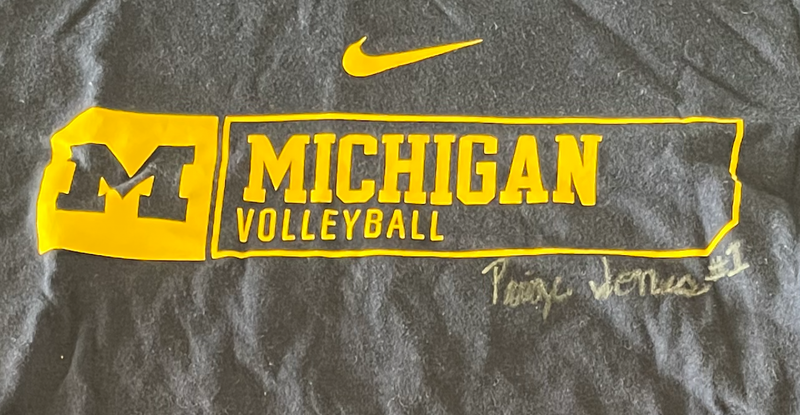 Paige Jones Michigan Volleyball Team Issued SIGNED Practice Shirt (Size M)