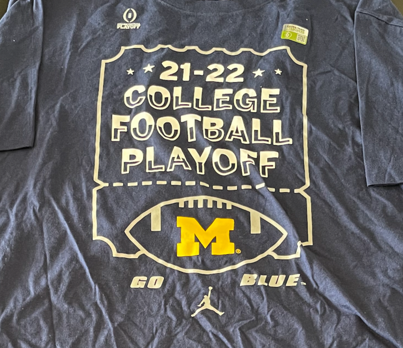 Donovan Jeter Michigan Football Team Issued College Football Playoff T-Shirt (Size 3XL)