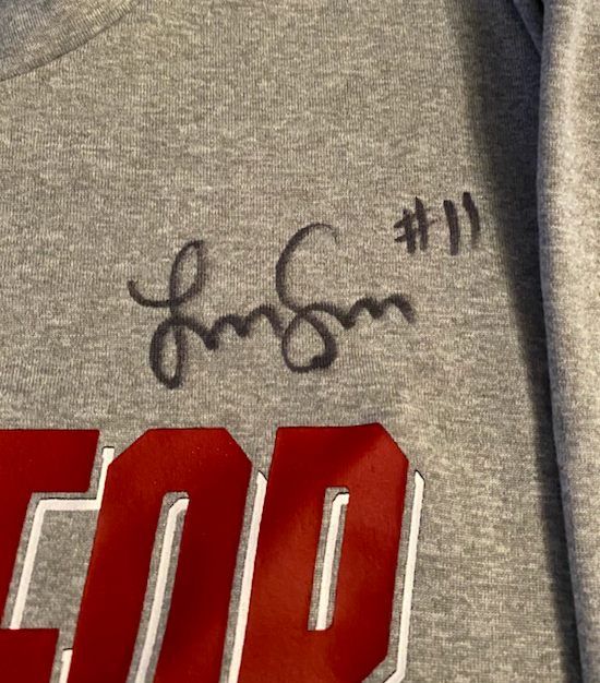 Lexi Sun Nebraska Volleyball SIGNED "HERE FOR THE HUSKERS" Practice Shirt with Player Tag (Size LT)