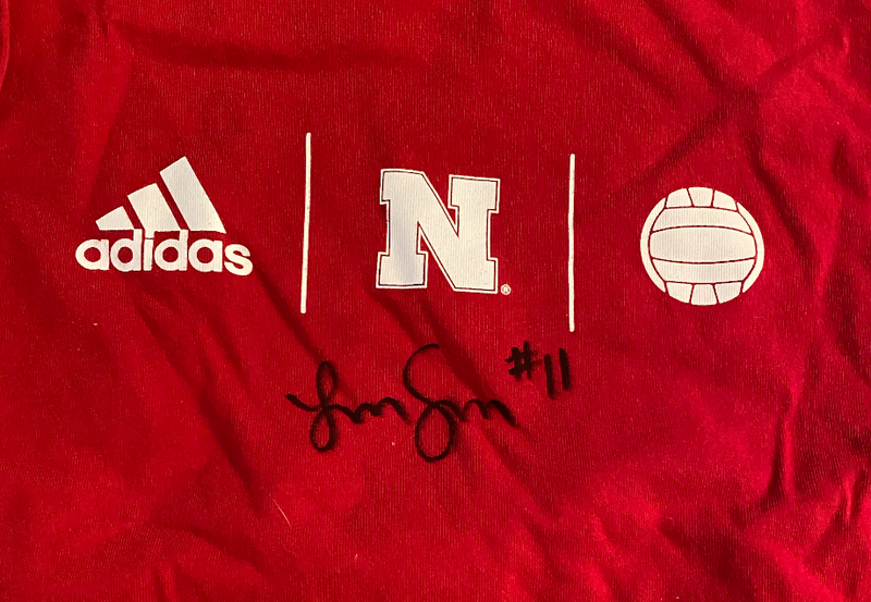 Lexi Sun Nebraska Volleyball SIGNED Red Long Sleeve Practice Shirt (Size XL)