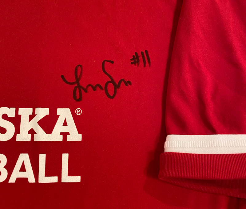 Lexi Sun Nebraska Volleyball SIGNED Pre-Game Warm-Up Shirt (Size L)