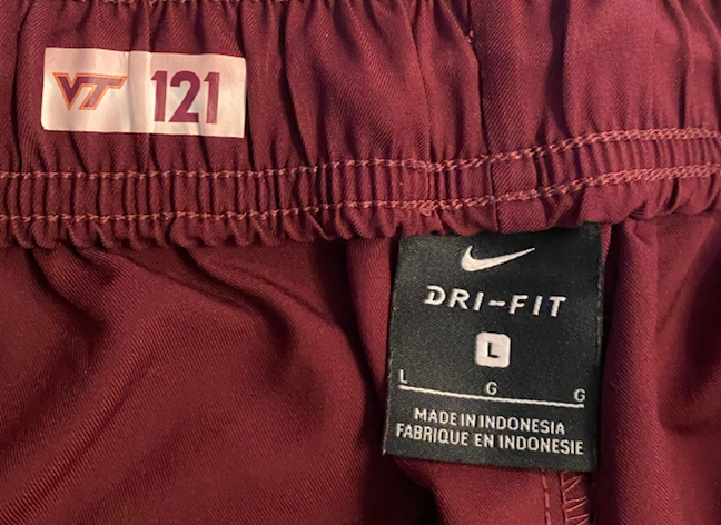 John Parker Romo Virginia Tech Football Team Issued Travel Sweatpants with Player Tag (Size L)