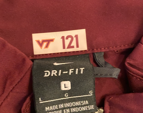 John Parker Romo Virginia Tech Football Team Issued Travel Jacket with Player Tag (Size L)