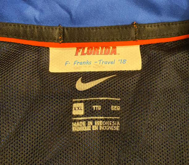 Feleipe Franks Floirida Football Team Issued Travel Jacket with Player Tag (Size 2XL)