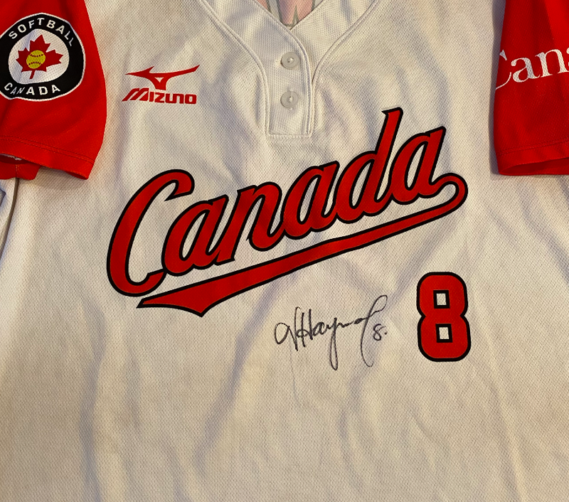 Victoria Hayward Team Canada Softball SIGNED Game Jersey (Size M)