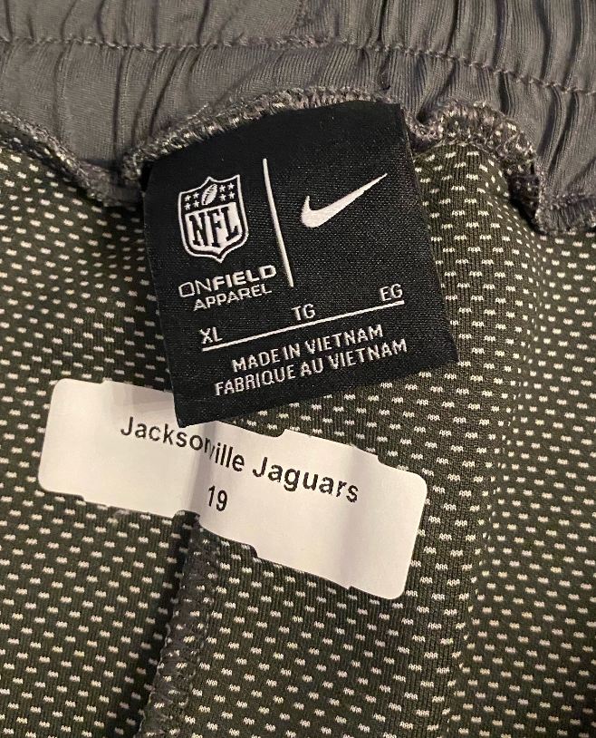 Collin Johnson Jacksonville Jaguars Exclusive Sweatpants with Magnetic Bottoms and Player Tag (Size XL)
