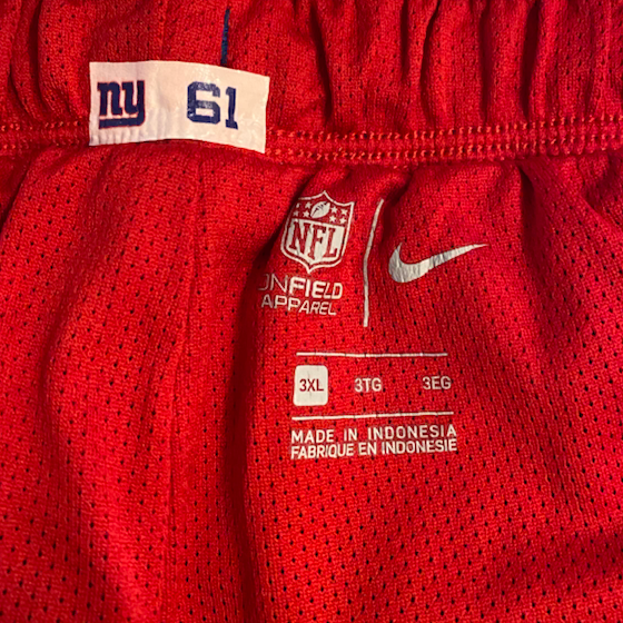 Brett Heggie New York Giants Team Issued On-Field Sweatpants with Player Tag (Size 3XL)