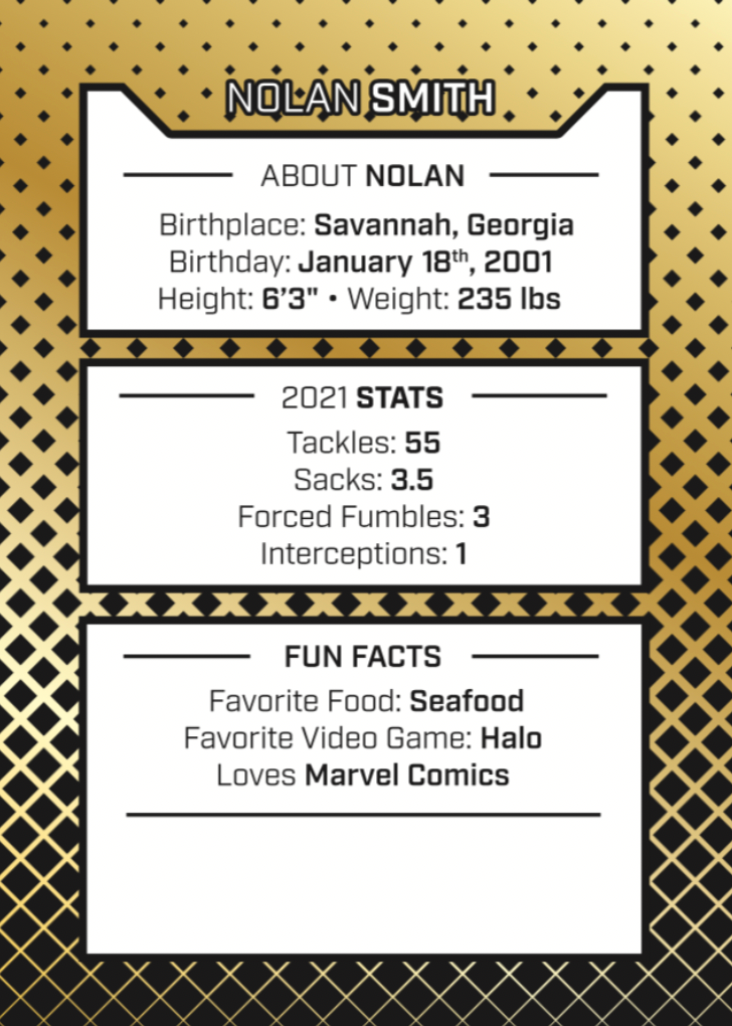nolan-smith-signed-limited-gold-variation-1st-edition-2022-trading-car-the-players-trunk for Free Printable Halo Birthday Invitations Nolan Smith SIGNED Limited Gold Variation 1st Edition 2022 Trading Car – The Players Trunk for Free Printable Halo Birthday Invitations