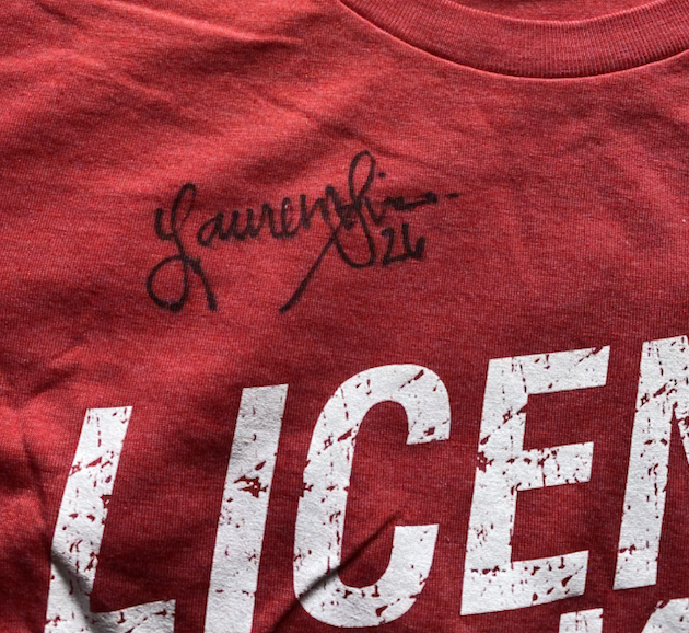Lauren Stivrins Nebraska Volleyball SIGNED Exclusive "LICENSE TO KILL" Custom Long Sleeve Shirt (LIMITED QUANTITIES)