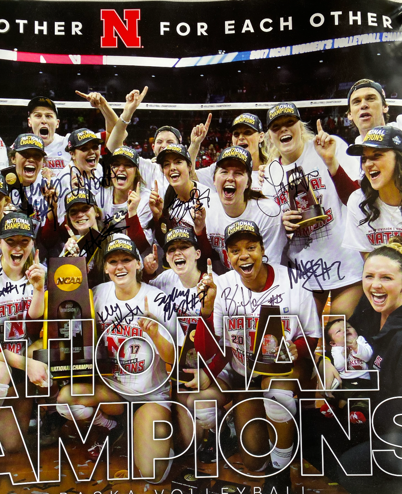 Nebraska Volleyball TEAM SIGNED 2017 National Championship Poster