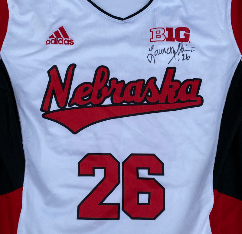 Lauren Stivrins Nebraska Volleyball SIGNED GAME WORN Sleeveless White Jersey (Size MT)