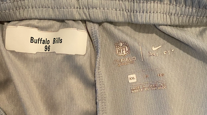 Carlos Basham Jr. Buffalo Bills Team Issued Shorts with Player Tag (Size 2XL)