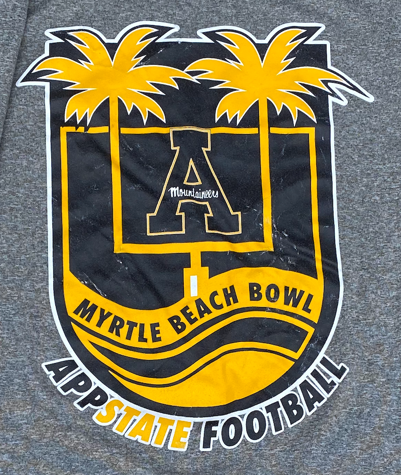 Shaun Jolly Appalachian State Football Team Issued Myrtle Beach Bowl T-Shirt (Size L)