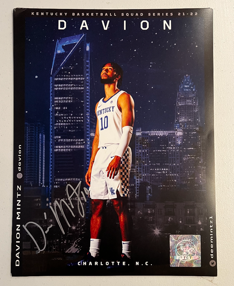 Davion Mintz Kentucky Basketball Signed 12x18 Poster (Limited Edition)