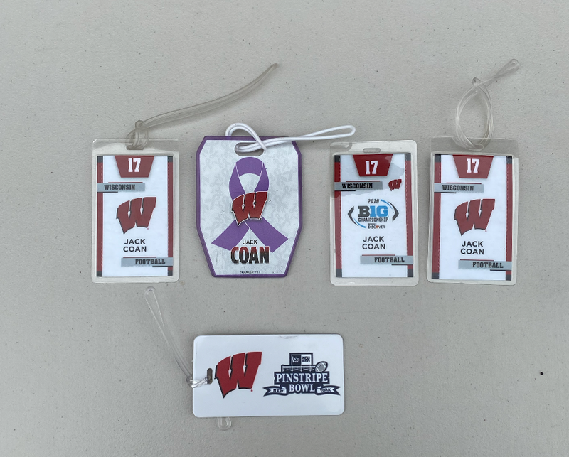 Jack Coan Wisconsin Football Player Travel Tags (Set of 5)