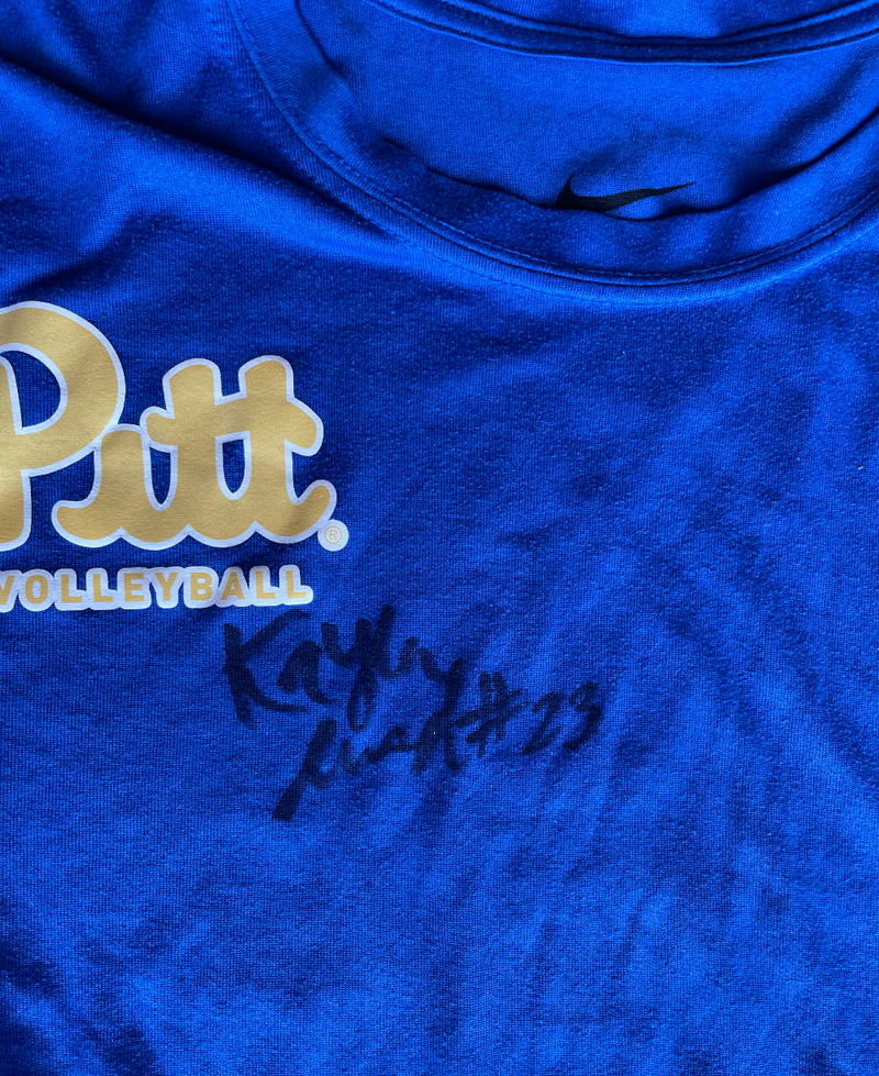 Kayla Lund Pittsburgh Volleyball SIGNED Team Issued Practice Shirt (Size M)